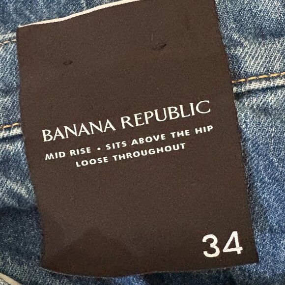 NWT Banana Republic Mid-Rise Loose Stovepipe Jeans Divisadero Wash Size 34 Waist - Picture 5 of 8